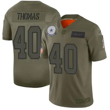 Nike Juanyeh Thomas Youth Limited Dallas Cowboys Camo 2019 Salute to Service Jersey