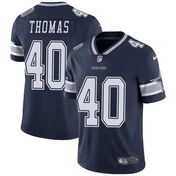 Nike Juanyeh Thomas Youth Limited Dallas Cowboys Navy Team Color Vapor Untouchable Jersey