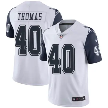 Nike Juanyeh Thomas Youth Limited Dallas Cowboys White Color Rush Vapor Untouchable Jersey