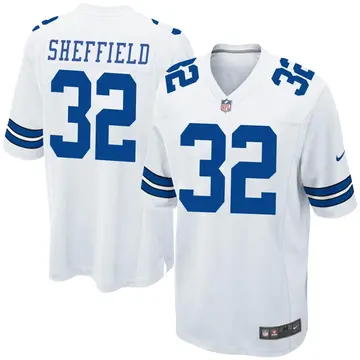 Nike Kendall Sheffield Men's Game Dallas Cowboys White Jersey