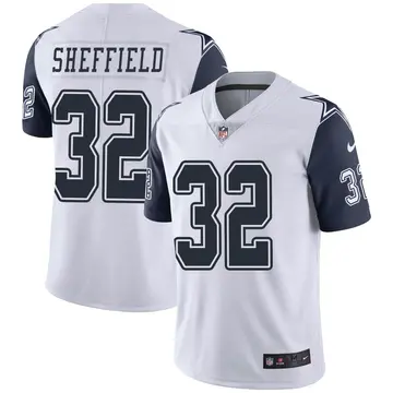 Nike Kendall Sheffield Men's Limited Dallas Cowboys White Color Rush Vapor Untouchable Jersey