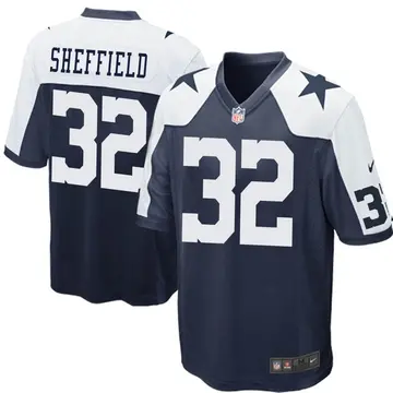 Nike Kendall Sheffield Youth Game Dallas Cowboys Navy Blue Throwback Jersey