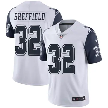 Nike Kendall Sheffield Youth Limited Dallas Cowboys White Color Rush Vapor Untouchable Jersey