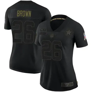 Nike Kyron Brown Women's Limited Dallas Cowboys Black 2020 Salute To Service Jersey