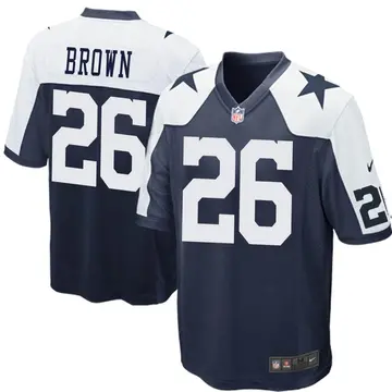 Nike Kyron Brown Youth Game Dallas Cowboys Navy Blue Throwback Jersey