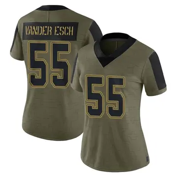 Nike Leighton Vander Esch Women's Limited Dallas Cowboys Olive 2021 Salute To Service Jersey