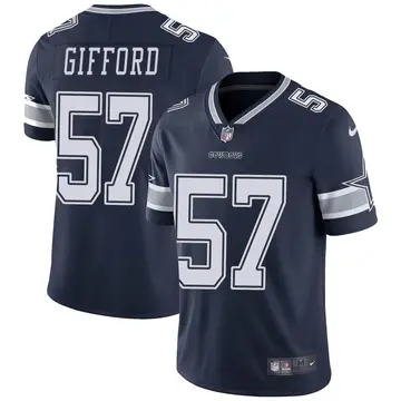 Nike Luke Gifford Youth Limited Dallas Cowboys Navy Team Color Vapor Untouchable Jersey