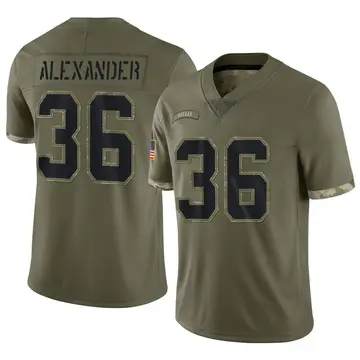 Nike Mackensie Alexander Men's Limited Dallas Cowboys Olive 2022 Salute To Service Jersey