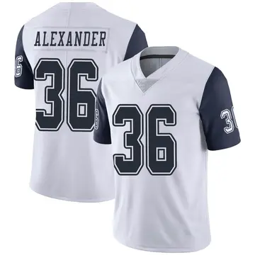 Nike Mackensie Alexander Men's Limited Dallas Cowboys White Color Rush Vapor Untouchable Jersey