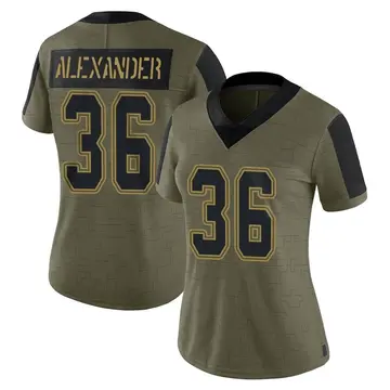 Nike Mackensie Alexander Women's Limited Dallas Cowboys Olive 2021 Salute To Service Jersey