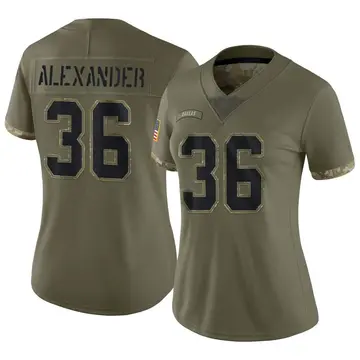 Nike Mackensie Alexander Women's Limited Dallas Cowboys Olive 2022 Salute To Service Jersey