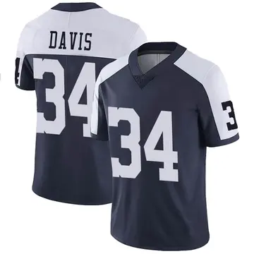 Nike Malik Davis Men's Limited Dallas Cowboys Navy Alternate Vapor Untouchable Jersey