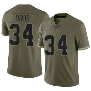Nike Malik Davis Men's Limited Dallas Cowboys Olive 2022 Salute To Service Jersey
