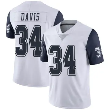 Nike Malik Davis Men's Limited Dallas Cowboys White Color Rush Vapor Untouchable Jersey