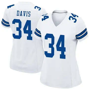 Nike Malik Davis Women's Game Dallas Cowboys White Jersey
