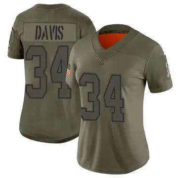 Nike Malik Davis Women's Limited Dallas Cowboys Camo 2019 Salute to Service Jersey