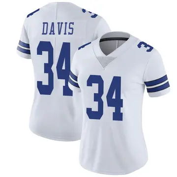 Nike Malik Davis Women's Limited Dallas Cowboys White Vapor Untouchable Jersey