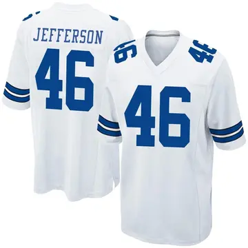 Nike Malik Jefferson Men's Game Dallas Cowboys White Jersey
