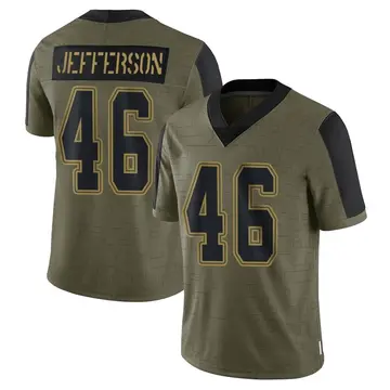 Nike Malik Jefferson Men's Limited Dallas Cowboys Olive 2021 Salute To Service Jersey