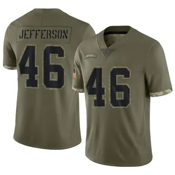 Nike Malik Jefferson Men's Limited Dallas Cowboys Olive 2022 Salute To Service Jersey
