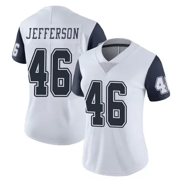 Nike Malik Jefferson Women's Limited Dallas Cowboys White Color Rush Vapor Untouchable Jersey