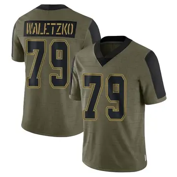 Nike Matt Waletzko Men's Limited Dallas Cowboys Olive 2021 Salute To Service Jersey