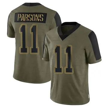 Nike Micah Parsons Men's Limited Dallas Cowboys Olive 2021 Salute To Service Jersey