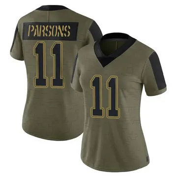 Nike Micah Parsons Women's Limited Dallas Cowboys Olive 2021 Salute To Service Jersey