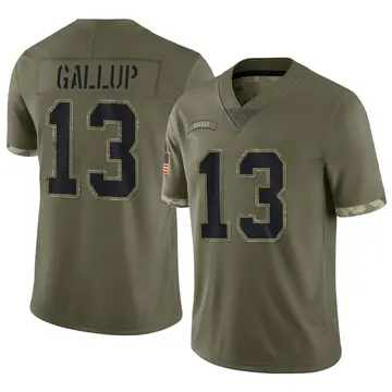 Nike Michael Gallup Men's Limited Dallas Cowboys Olive 2022 Salute To Service Jersey