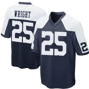 Nike Nahshon Wright Men's Game Dallas Cowboys Navy Blue Throwback Jersey