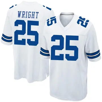 Nike Nahshon Wright Men's Game Dallas Cowboys White Jersey
