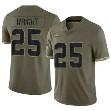 Nike Nahshon Wright Men's Limited Dallas Cowboys Olive 2022 Salute To Service Jersey