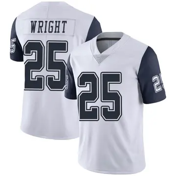Nike Nahshon Wright Men's Limited Dallas Cowboys White Color Rush Vapor Untouchable Jersey