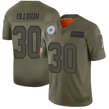 Nike Qadree Ollison Men's Limited Dallas Cowboys Camo 2019 Salute to Service Jersey
