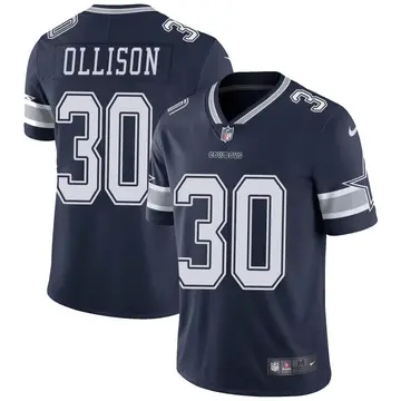 Nike Qadree Ollison Men's Limited Dallas Cowboys Navy Team Color Vapor Untouchable Jersey