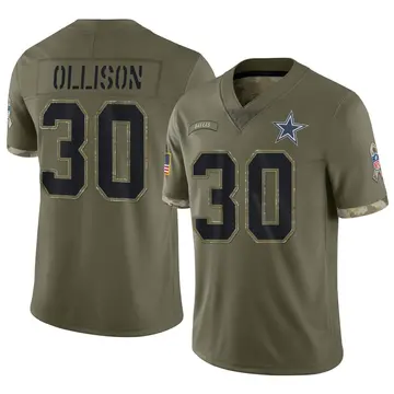 Nike Qadree Ollison Men's Limited Dallas Cowboys Olive 2022 Salute To Service Jersey