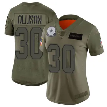 Nike Qadree Ollison Women's Limited Dallas Cowboys Camo 2019 Salute to Service Jersey