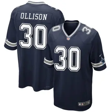 Nike Qadree Ollison Youth Game Dallas Cowboys Navy Team Color Jersey