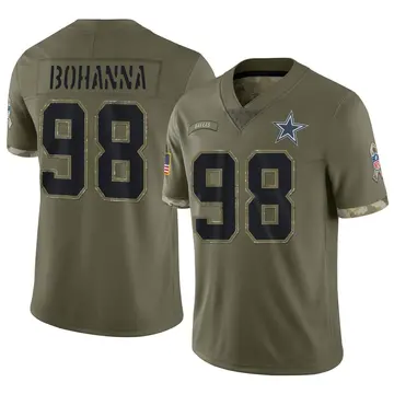 Nike Quinton Bohanna Men's Limited Dallas Cowboys Olive 2022 Salute To Service Jersey