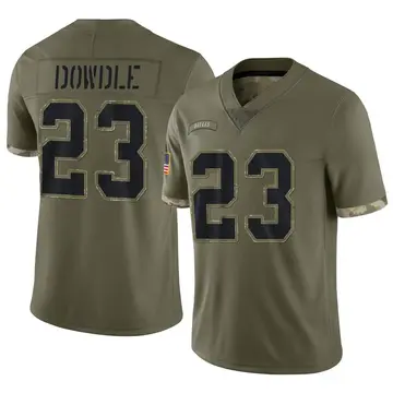 Nike Rico Dowdle Men's Limited Dallas Cowboys Olive 2022 Salute To Service Jersey
