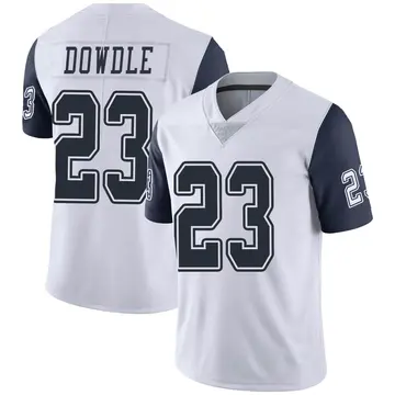 Nike Rico Dowdle Men's Limited Dallas Cowboys White Color Rush Vapor Untouchable Jersey