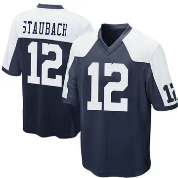 Nike Roger Staubach Youth Game Dallas Cowboys Navy Blue Throwback Jersey
