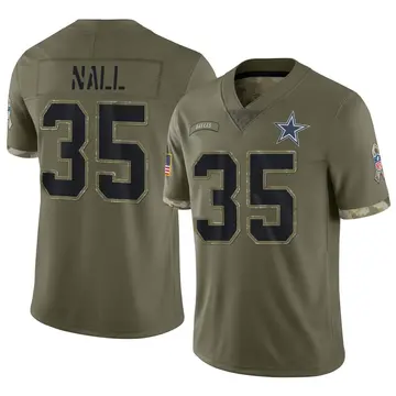 Nike Ryan Nall Men's Limited Dallas Cowboys Olive 2022 Salute To Service Jersey