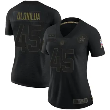 Nike Sewo Olonilua Women's Limited Dallas Cowboys Black 2020 Salute To Service Jersey
