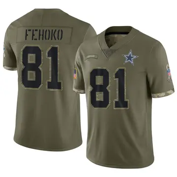 Nike Simi Fehoko Men's Limited Dallas Cowboys Olive 2022 Salute To Service Jersey
