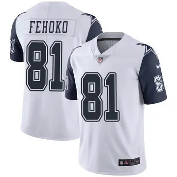 Nike Simi Fehoko Men's Limited Dallas Cowboys White Color Rush Vapor Untouchable Jersey