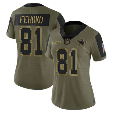 Nike Simi Fehoko Women's Limited Dallas Cowboys Olive 2021 Salute To Service Jersey