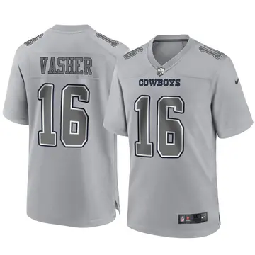 Nike T.J. Vasher Men's Game Dallas Cowboys Gray Atmosphere Fashion Jersey