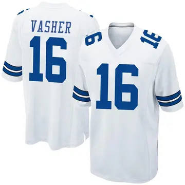 Nike T.J. Vasher Men's Game Dallas Cowboys White Jersey