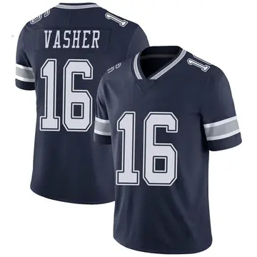 Nike T.J. Vasher Men's Limited Dallas Cowboys Navy Team Color Vapor Untouchable Jersey